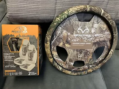 Mossy Oak Camouflage Seat Cover Pair And Steering Wheel Cover • $49.95