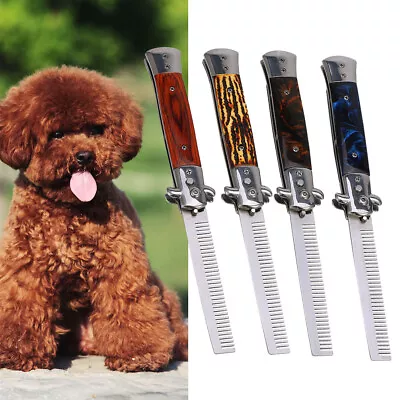 $16.13 • Buy Switchblade Automatic Spring Pocket Oil Hair Comb Folding Push Button Brush New