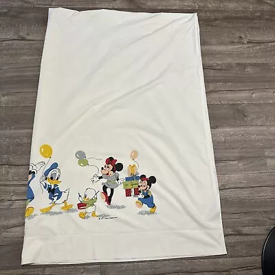 Vintage Wamsutta Disney Mickey & Friends Band Party Twin Flat Sheet Parade Goofy • $32.99