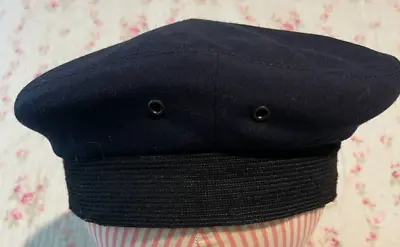 Vintage Navy Sailor Superior Hat Co Chicago Beret Style Cap With 2 Eyelets • $8.25