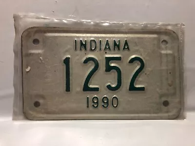 Vintage 1990  Motorcycle License Plate  Indiana  Unissued  Sealed NOS • $9