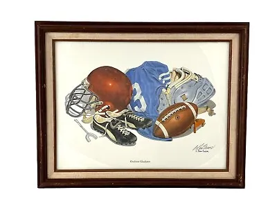 Gridiron Gladiator C Don Ensor Football Helmet Jersey Sports Framed Art Print • $69.99