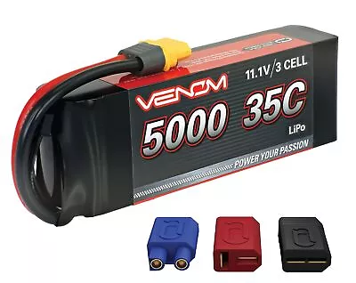 Venom 35C 3S 5000mAh 11.1V LiPo Battery With Universal Plug • $86.19