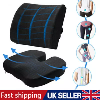 Car Seat Lumbar Back-Support Cushion Wheelchair Office Chair Pillow Memory Foam • £18.99
