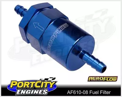 Aeroflow 30 Micron Alloy Fuel Filter Assembly 1/2” Barb Petrol AF610-08 • $42.95