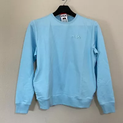 FILA Women Medium Sweatshirt Blue With Pockets Crewneck French Terry New • $14.40