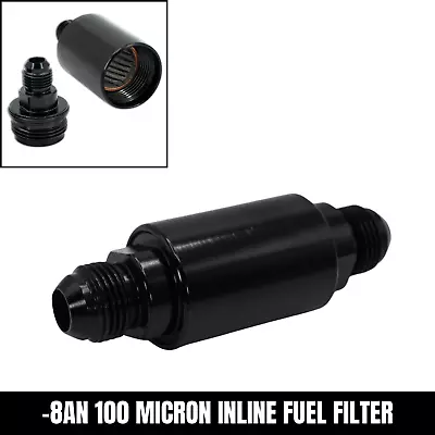 -8AN Racing Inline Fuel Filter E85 Ethanol 100 Micron Hi Flow AN8 8AN • $16.16