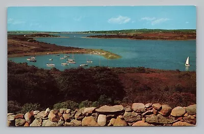 Postcard Clam Point Cove & Menemsha Pond Martha's Vineyard Massachusetts • $4.99