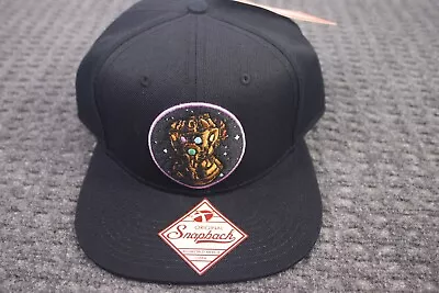 Marvel Comics Thanos Cap Hat Infinity Gem Logo Black White Snap Back One Size NW • $19.95