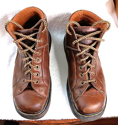 VTG Dr. Martens Sz Men 9 (L 10) Brown 9A97 Y2K Lace Up Monkey Toe  Leather Boots • $44.90