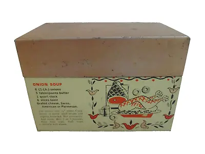Vintage Onion Soup & BBQ Sauce Recipe Box By J. Chein 3X5 Tin Metal • $8.89