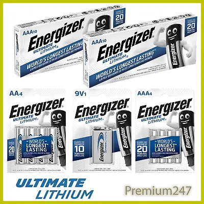 ENERGIZER AAAAA9V ULTIMATE LITHIUM BATTERIES 1.5v LR6 L91 20 YEARS EXPIRY UK • £80.99