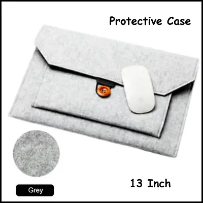 13 Inch MacBook Pro/iPad Tablet Sleeve Felt Laptop Protective Grey Case • £7.75