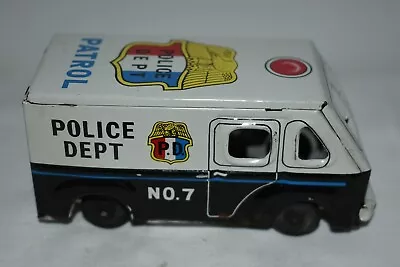 Vintage Tin Litho Truck Police Department Patrol #7 T.T. Made In Japan RARE • $31.99