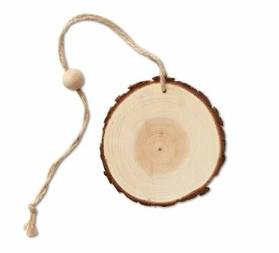 Wooden Christmas Tree Gift Tags Wood Slice Blank Hanging Decor Ornament Crafts • £2.99