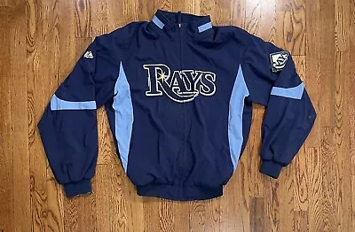 Majestic MLB Authentic Collection Tampa Bay Rays Dugout Warm Up Jacket Blue M • $75