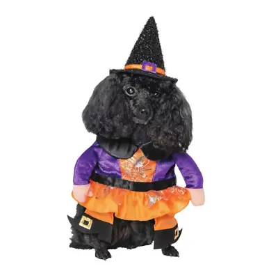 $12.99 • Buy NEW Halloween Dog Pet WITCH Costume Outfit Size SMALL 13 
