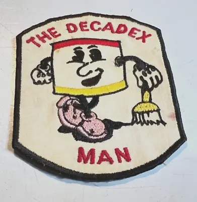 Vintage Decadex Paints Advertising Cloth Badge Patch THE DECADEX MAN 10x7 Cm • £14.70