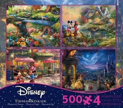 Ceaco - Thomas Kinkade Disney Dreams Collection 4-in-1 Puzzles 500pc • $41.99