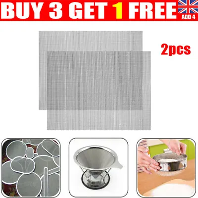 $10.57 • Buy 2pcs Fine Stainless Steel Woven Wire Mesh Filter Grading Sheet Grill Window NFC