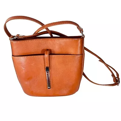 Vera Pelle Genuine Borse In Pelle Crossbody Leather Purse Made In Italy Brown • $24.95