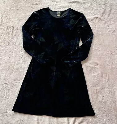 Teddi Evening Velvet Dress Elegant Classic  A-Line Stretch Dress Sz 10 • $29.99