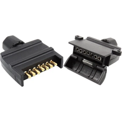 $14.99 • Buy Trailer Plug 7 Pin Flat Male To 7 Pin Flat Female Rectangle Caravan Trailer Au