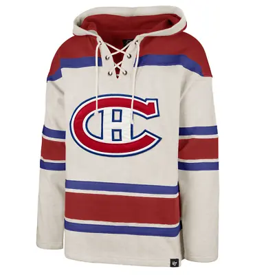 Montreal Canadiens '47 Brand Gray Superior Lacer Pullover Hoodie • $139.99