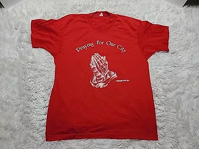 Praying Hands For Our City Detroit Isaiah 65:24 T-Shirt Single-Stitch 2-Sided • $9.95