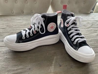 £30 • Buy Converse Chuck Taylor All Star Lift Platform Hi Black White Pink Trainers Size 5