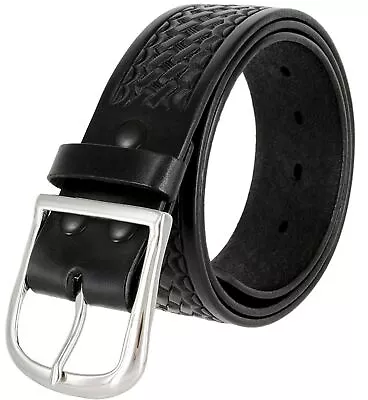 Men's Basketweave Genuine One Piece Leather Utility Uniform Work Belt 1.75 Inch  • $38.95