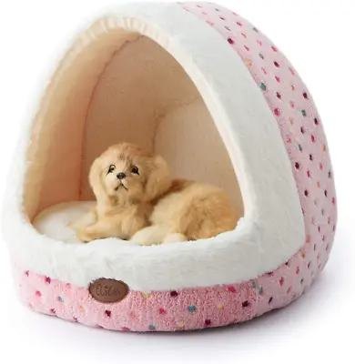 Cat Bed Small Dog Bed Pet Cave Bed For Puppy Kitten Rabbit Cute Fleece Igloo Hou • £35.52