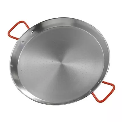 34cm AUTHENTIC SPANISH PAELLA PAN PROFESSIONAL POLISHED STAINLESS STEEL • £14.37