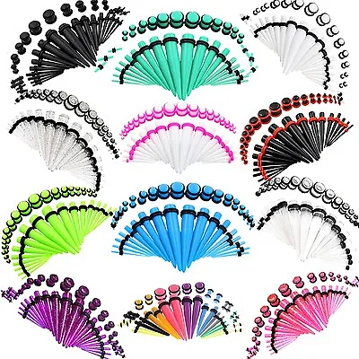 Ear Stretching Kit 24-36PCS 14G-00G Ear Gauges Expander Set Acrylic Tapers Plugs • $9.99