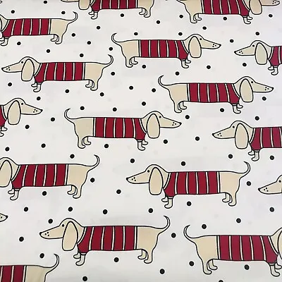 DACHSHUND DOGS ~ DRILL Fabric ~ Sold By FQ 45cm X 55cm ~ BN ~ 100% Cotton ~ BN • $10.67