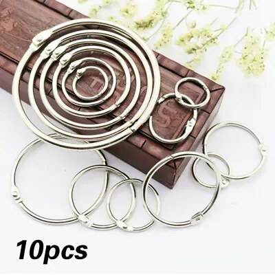 10pcs Metal Binder Hinged Ring Book Photo Album Split Keyring Scrapbook Keyring • £2.87