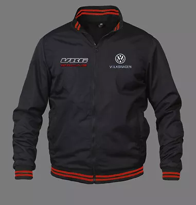 Mens Volkswagen VR6 Racing Bomber Jacket Apparel Embroidered • $64.62