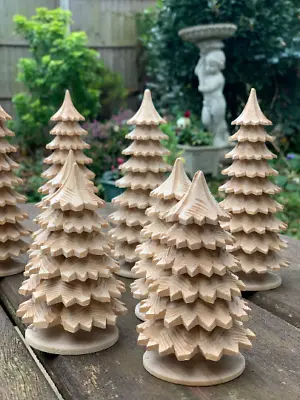 £7.90 • Buy Natural Wooden Christmas Trees, Wooden Xmas Tree, Wooden Tree Decor 11/15/20cm