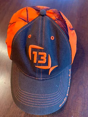 13 Fishing Orange Logo Snapback Hat Camo Make Your Own Luck  • $14.99
