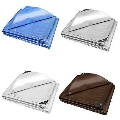 Tarp Extreme Heavy Duty 5Mil 10Mi 16Mil Waterproof Tarp For RoofPatioPoolBoat • $27.19