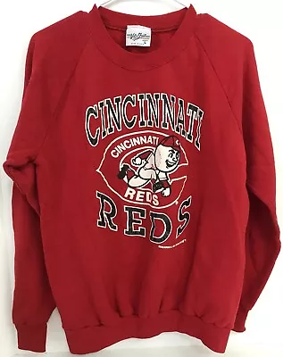 Vintage 1990 Cincinnati Reds Sweatshirt Large Velva Sheen Tag USA • $33.99