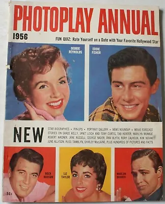 1956 Photoplay Annual Magazine Debbie Reynolds Eddie Fisher Cover Marilyn Monroe • $6.95