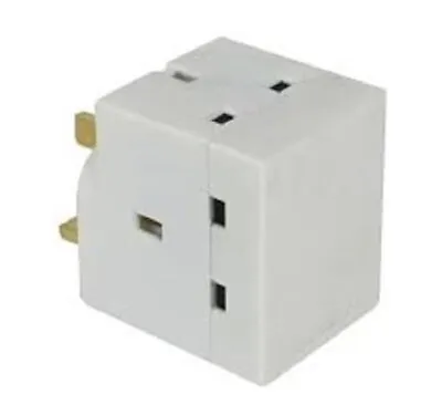 3 Way Mains Socket Adaptor Multi Plug Fused Adapter Uk Three Way 240v 13a P&P • £5.90