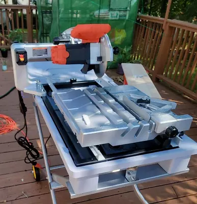 Powerful Heavy Duty 10 Amp Corded 7 In. Wet Tile Saw W/ Sliding Table 6000 RPM • $427.85