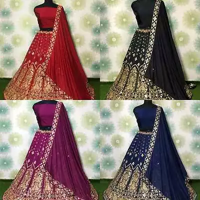 Party Wear Lehenga Indian Wedding Ethnic Lengha Chunri Ghagra Top Chaniya Choli • £47.63