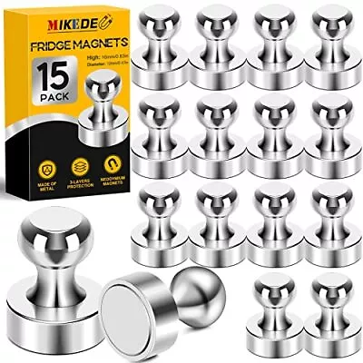 Push Pin Magnets 15 Packs Refrigerator Magnets Strong Magnets 15pcs Silver • $9.61