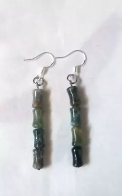 ~ Indian Agate Gemstone Earrings ~ (23O21a) ~ • $6.99