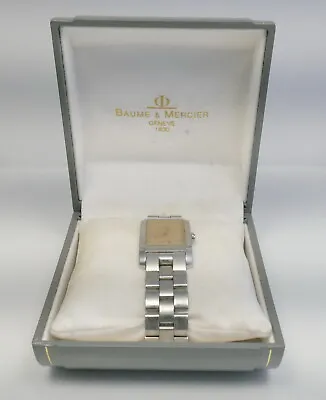 Mens Baume & Mercier Hampton Stainless Steel Wrist Watch W/ Box  ~ Free Shipping • $329.99