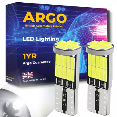 2x T10 501 LED Side Light Bulbs W5W 26 SMD 6000K Bright White Canbus Error Free • £3.89