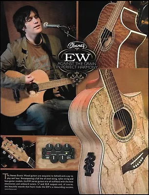 Ibanez EW Exotic Wood Series Acoustic Guitar Advertisement 8 X 11 Ad Print 2B • $4